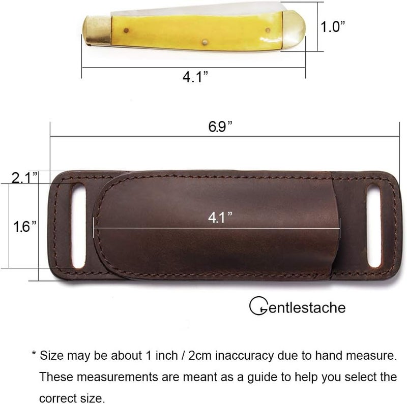 Gentlestache Leather Knife Sheaths for Belt, Knife Holster, Pocket Knife Sheath, EDC Leather Sheath for Folding Knife Carrier - Image 5